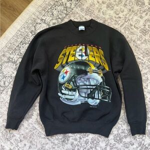 Vintage 1995 Salem Pittsburgh Steelers Black Graphic Crewneck Sweatshirt